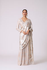 Annika Saree - Ivory & Silver